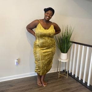 Pretty Little Thing Mustard Yellow Spaghetti Strap Dress